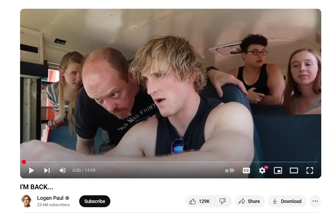 logan pal’s new video after he faced backlash for the "suicide forest" scandal